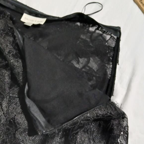 Sachin & Babi Black tiered lace mini skirt Designer XL measurements side-zip - Picture 7 of 13
